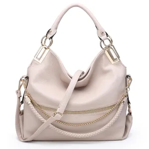 Dasein Gold-Tone Quilted Trendy Hobo Bag with Multi Shoulder Straps (7350)