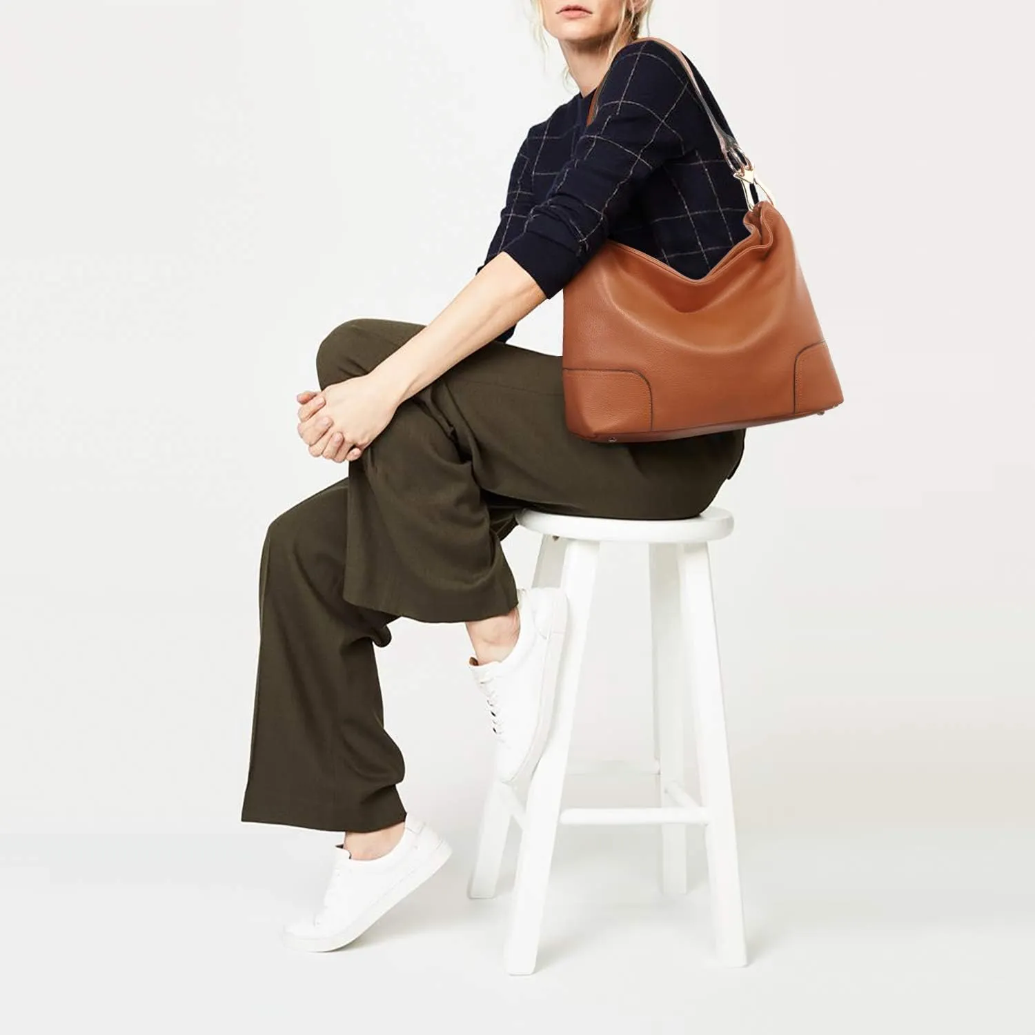 Dasein Hobo Purses for Women Soft PU Leather Handbags Slouchy Hobo Bags Shoulder Bag Top Handle Tote