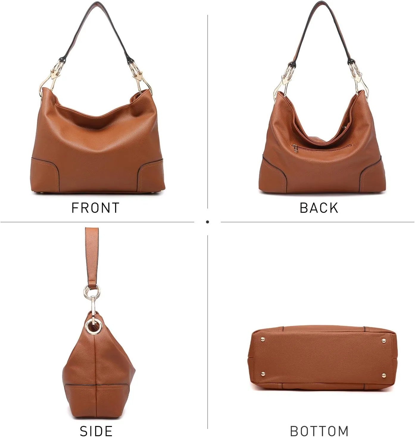 Dasein Hobo Purses for Women Soft PU Leather Handbags Slouchy Hobo Bags Shoulder Bag Top Handle Tote
