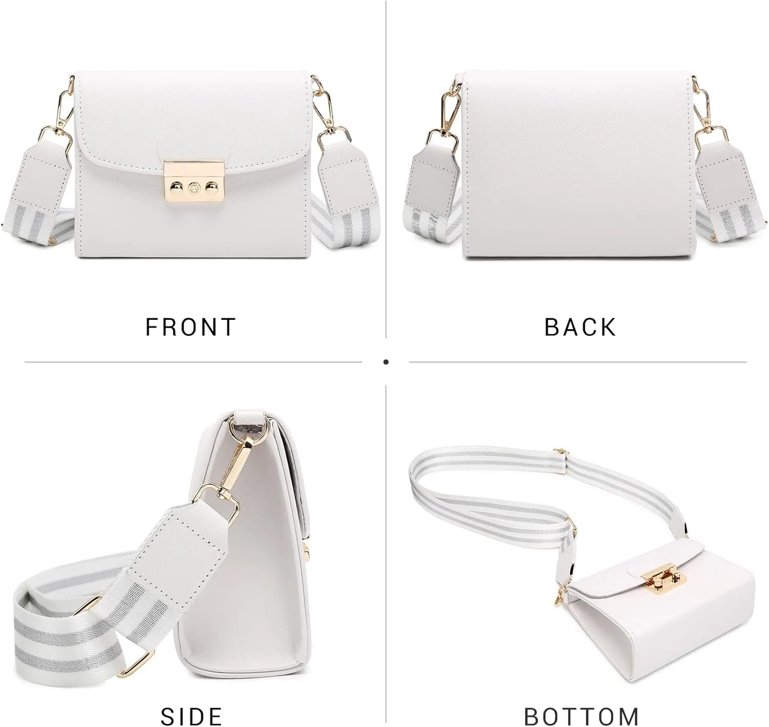 Dasein Women Small Crossbody Bag Designer Evening Bag Clutch Purse Handbag for Wedding/Prom/Party with Double Chain Strap