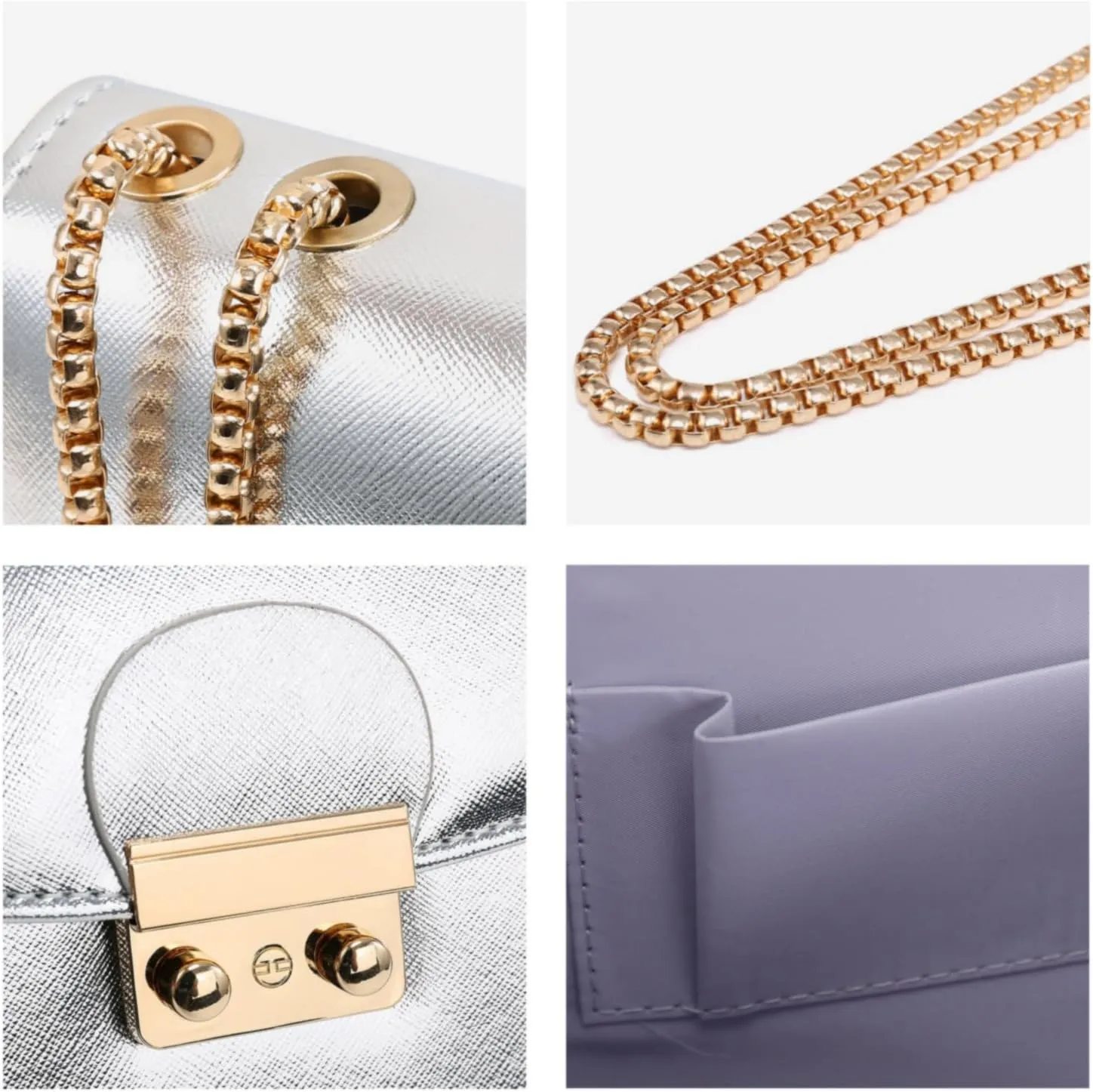 Dasein Women Small Crossbody Bag Designer Evening Bag Clutch Purse Handbag for Wedding/Prom/Party with Double Chain Strap