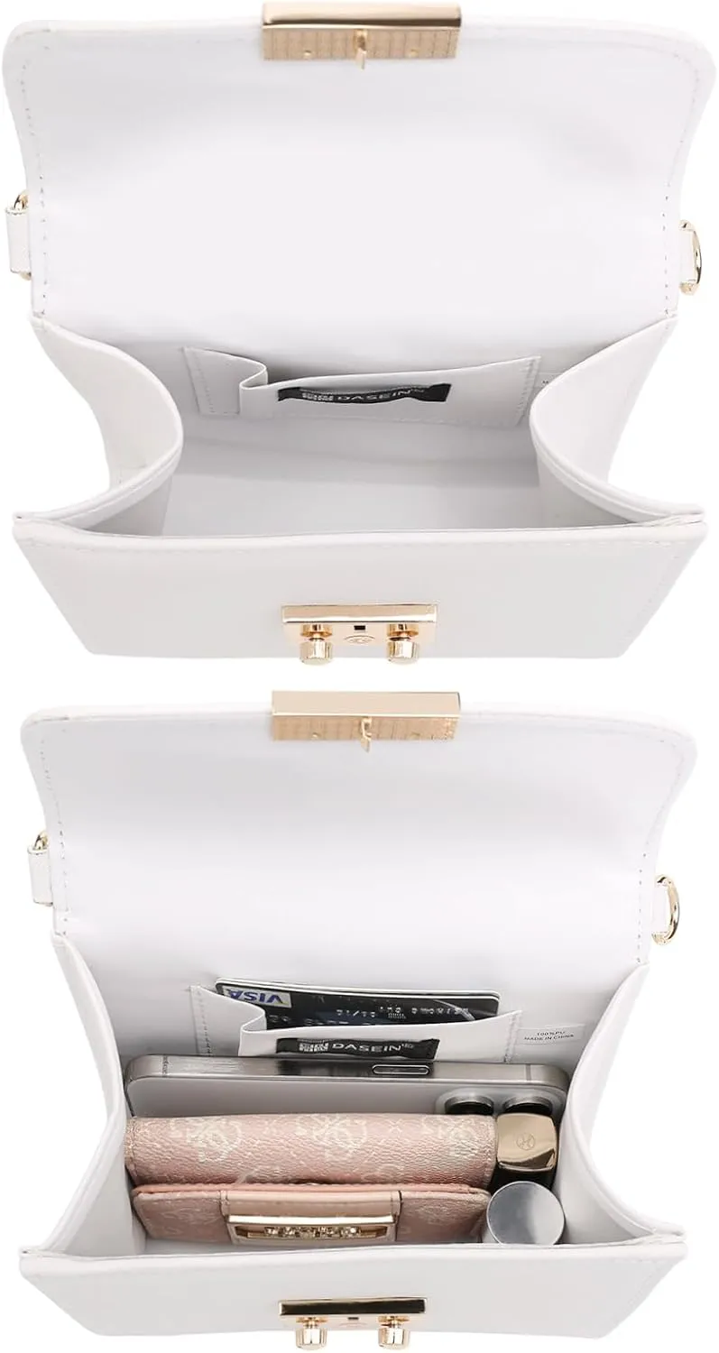 Dasein Women Small Crossbody Bag Designer Evening Bag Clutch Purse Handbag for Wedding/Prom/Party with Double Chain Strap