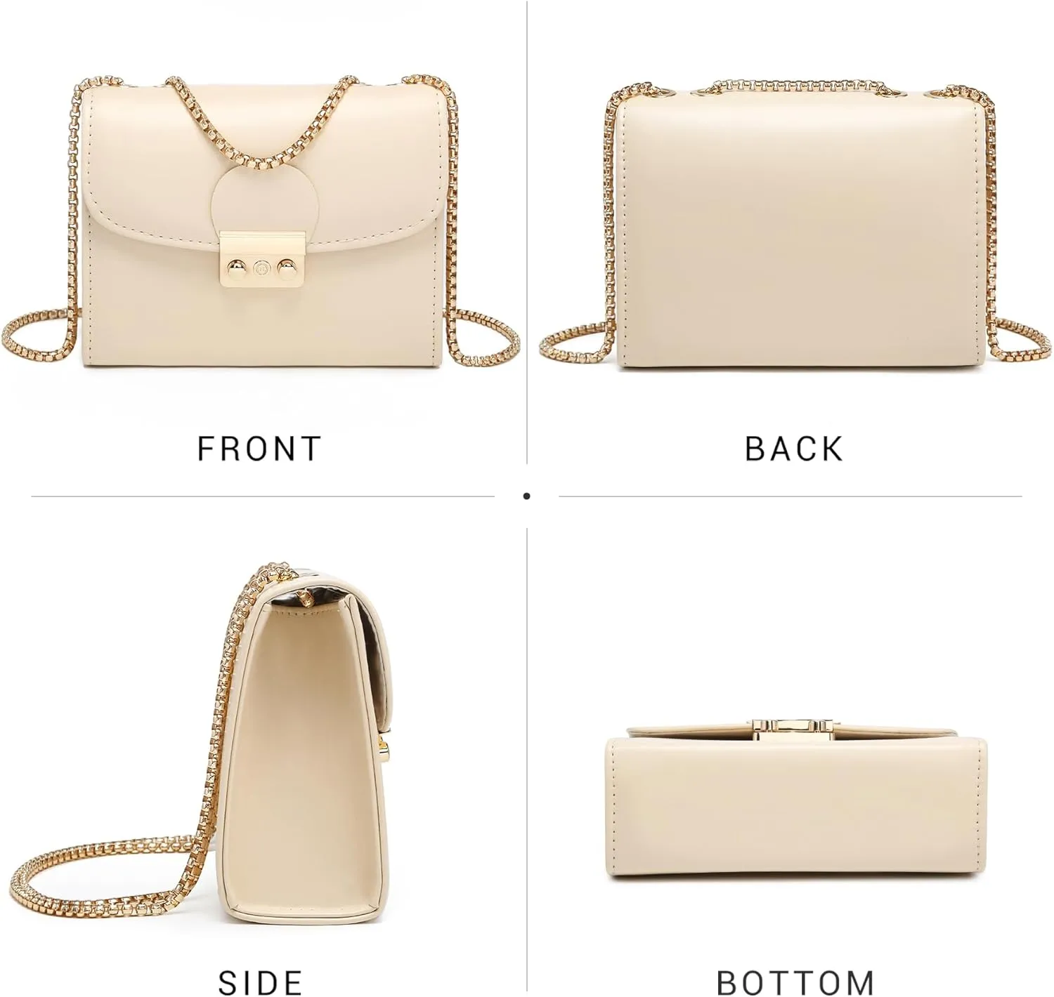 Dasein Women Small Crossbody Bag Designer Evening Bag Clutch Purse Handbag for Wedding/Prom/Party with Double Chain Strap