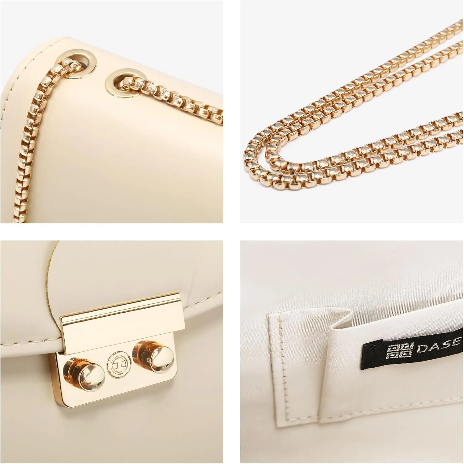 Dasein Women Small Crossbody Bag Designer Evening Bag Clutch Purse Handbag for Wedding/Prom/Party with Double Chain Strap