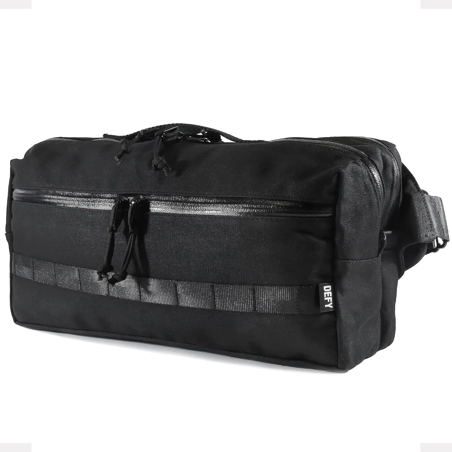 DEFY Insidious Sling | TexWax Canvas Crossbody Sling Bag | 10.5 Liter Utility Sling Bags For Men | Mens Shoulder Bag w/ 13 Inch Laptop/Tablet Sleeve | Water Repellent Travel & Commuter Bag (Black)