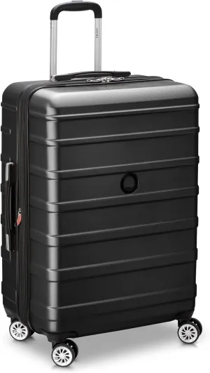 DELSEY PARIS Margot Hardside Luggage, Dual Wheel Spinners for Smooth Travel, Expandable with Spacious & Organizable compartments, Men and Women, Black, Medium Check-in 24-Inch