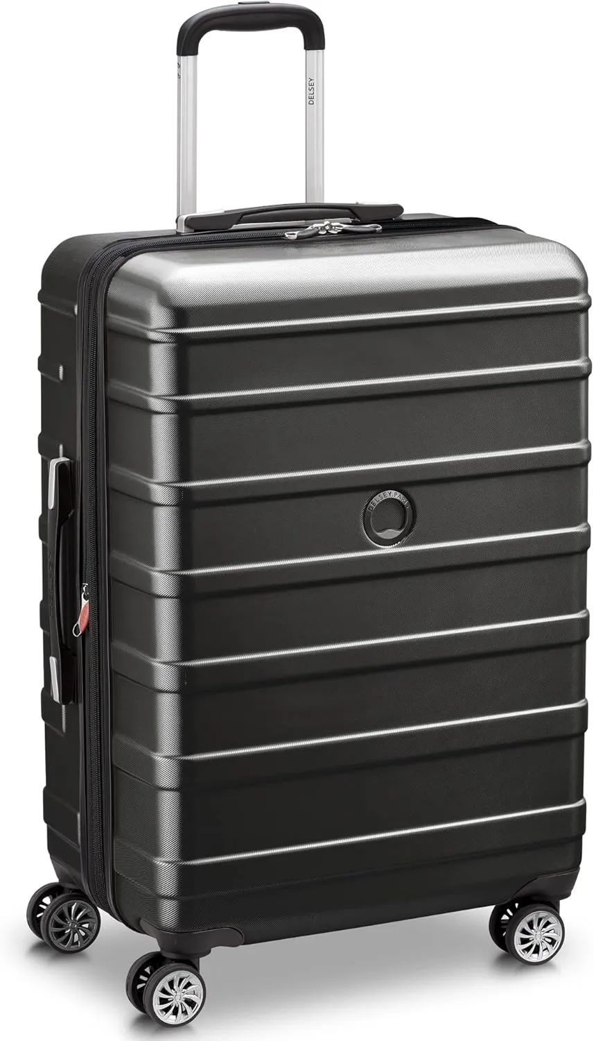 DELSEY PARIS Margot Hardside Luggage, Dual Wheel Spinners for Smooth Travel, Expandable with Spacious & Organizable compartments, Men and Women, Black, Medium Check-in 24-Inch
