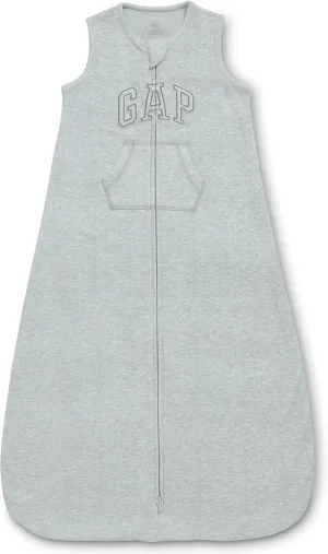Delta Children Gap babyGap TrueSleep Sleep Sack with Zipper | 100% Organic Cotton | GOTS and Oeko-Tex 100 Certified | 2-Way Zipper | Large: 6-12 Months, Grey