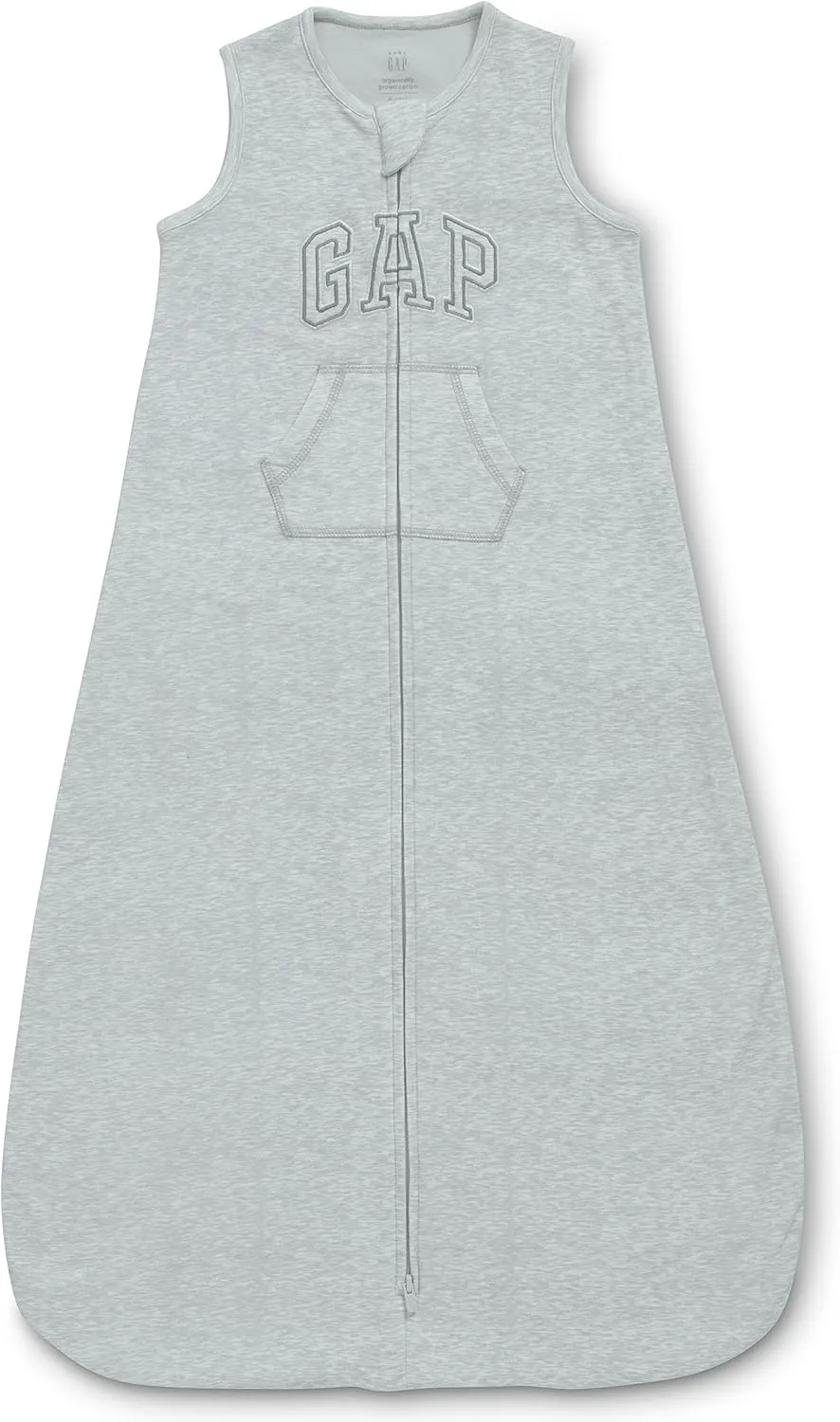 Delta Children Gap babyGap TrueSleep Sleep Sack with Zipper | 100% Organic Cotton | GOTS and Oeko-Tex 100 Certified | 2-Way Zipper | Large: 6-12 Months, Grey