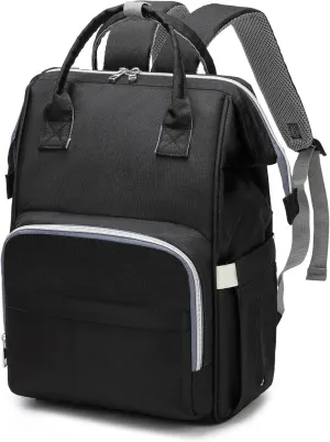 Diaper Backpack, Suitable for Mom Multifunctional Backpack, Waterproof and Durable Large Capacity Leisure Travel Bag（Black）