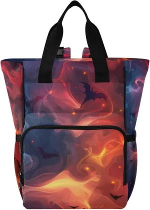 Diaper Bag Backpack - Bats Flying in Fog Large Capacity Baby Bag for Women, Multifunctional Diaper Bag for Travel