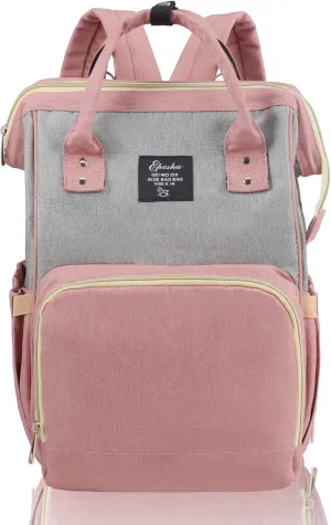 Diaper Bag Backpack Multifunction Large Bags with Changing Pad & Stroller Straps Pacifier Case Unisex (dusty pink)