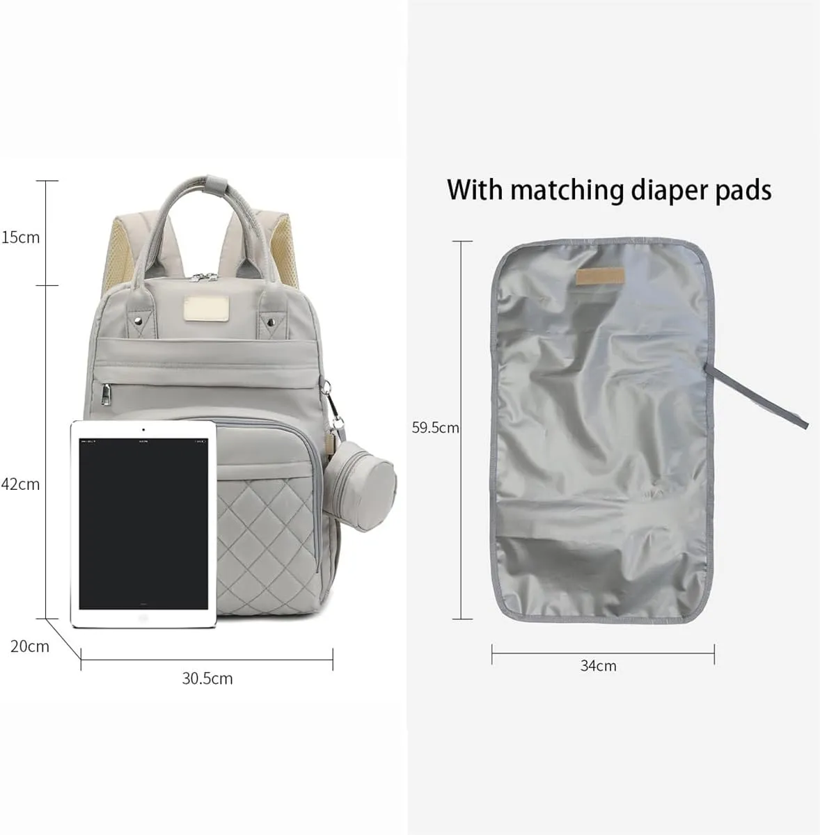 Diaper Bag Backpack with Changing Pad Pacifier Case and Insulated Bottle Pocket for Mom and Dad (Blue)