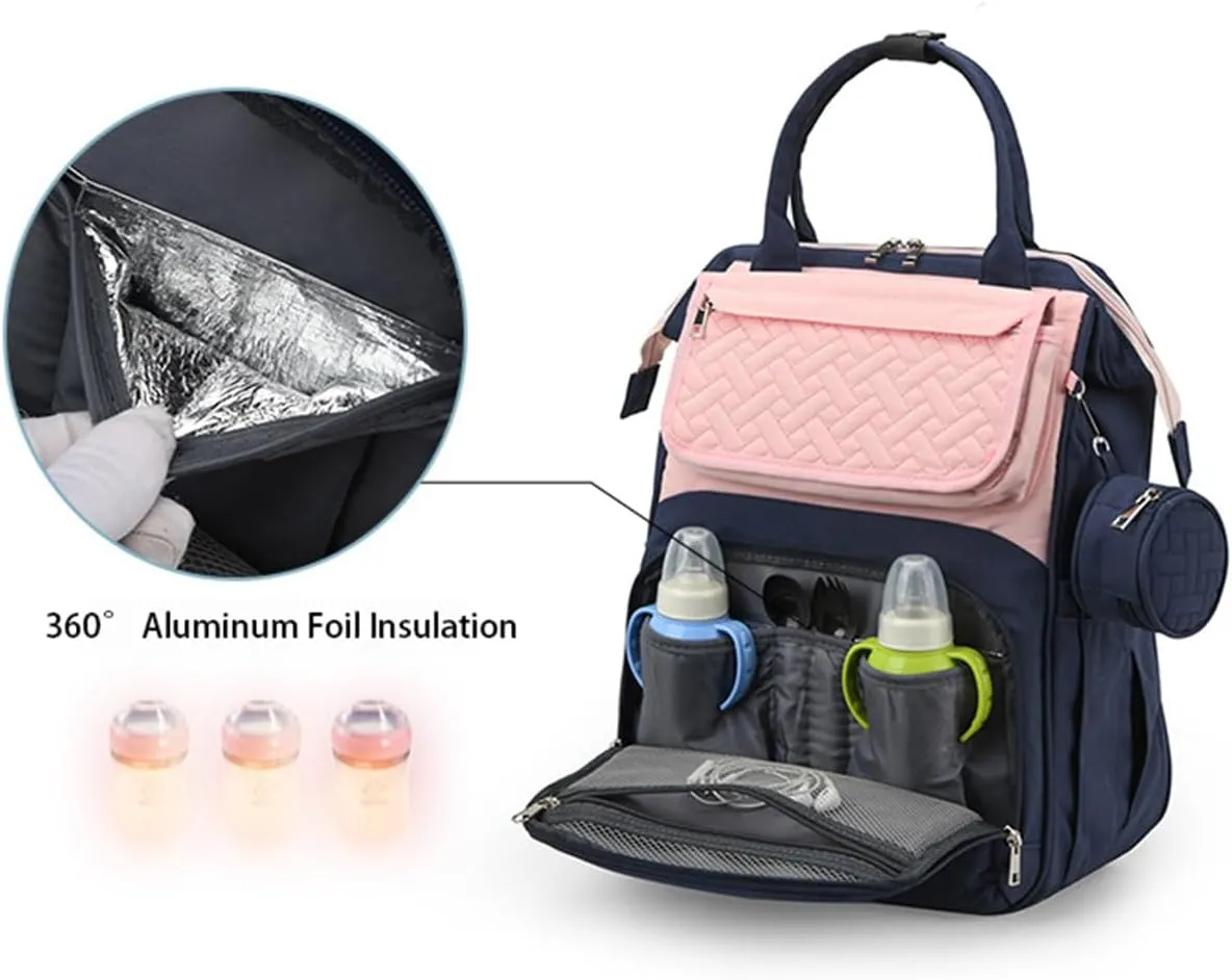 Diaper Bag Backpack with Changing Pad Pacifier Case, Diaper Bag Backpack for Dad and Mom, Maternity Bag Organizer (Grey)