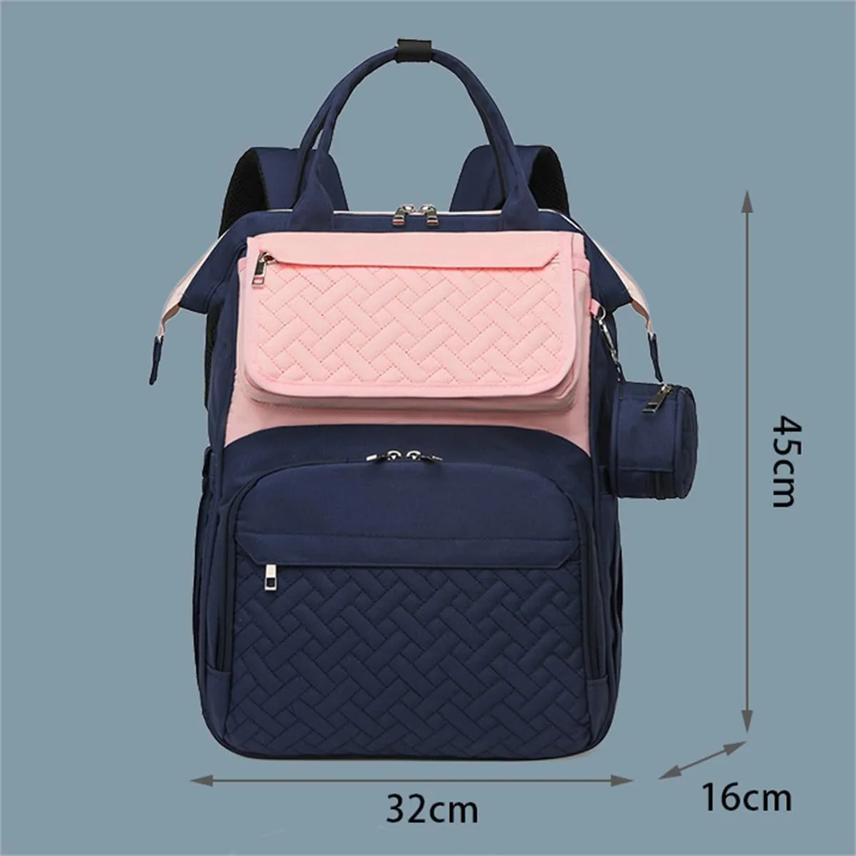 Diaper Bag Backpack with Changing Pad Pacifier Case, Diaper Bag Backpack for Dad and Mom, Maternity Bag Organizer (Grey)