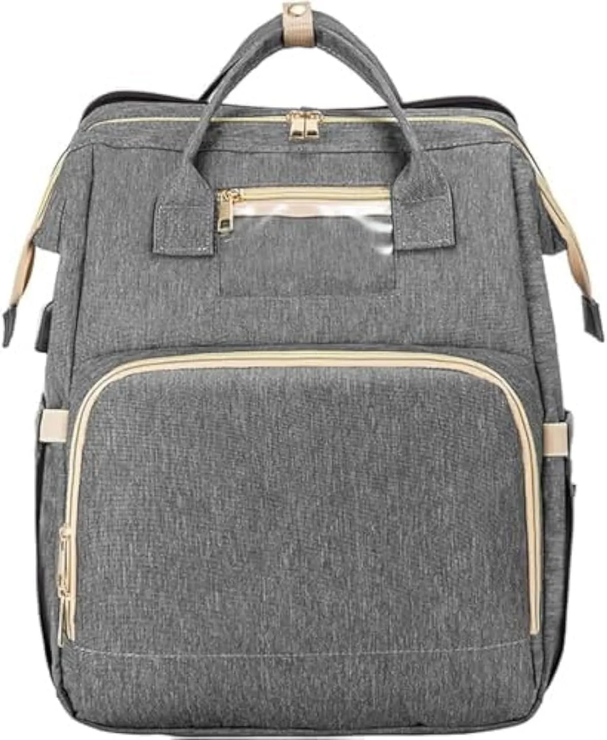 Diaper Bag Backpack with Changing Station, Large Baby Diaper Bag, Multifunctional Travel Diaper Waterproof Backpack for Baby Boy & Girls, Travel Nappy Bag with USB Charging Port, Grey