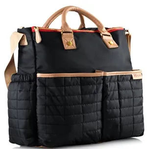 Diaper Bag- by Maman - with Matching Changing Pad - Stylish Designer Tote for Moms - for Baby Boys and Girls - DESIGN PATENT PENDING