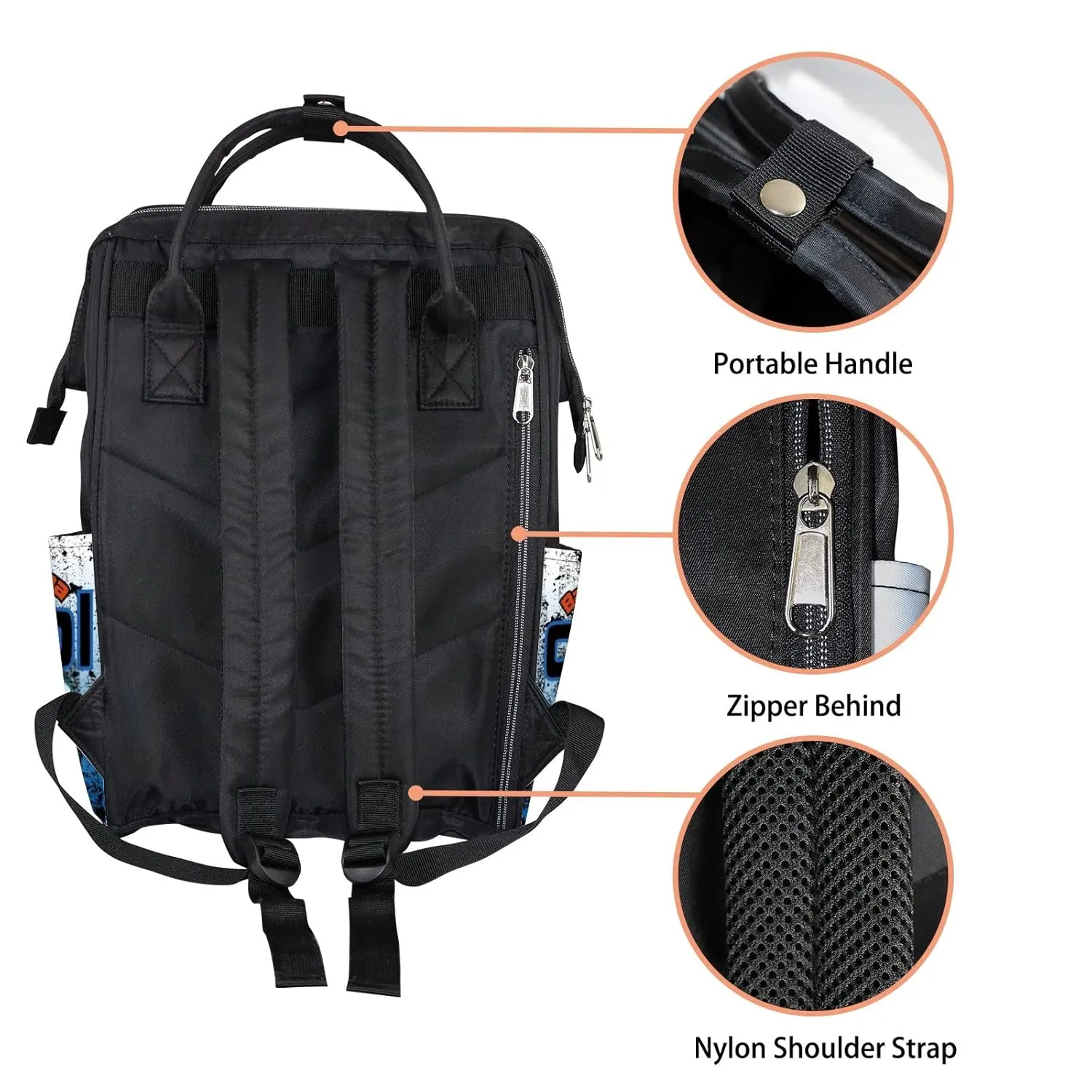 Diaper Bag Mummy Backpack Barcelona Cool Vibration Poster Multifunction Baby Nappy Bag Large Capacity Nursing Bags Waterproof Travel Backpack