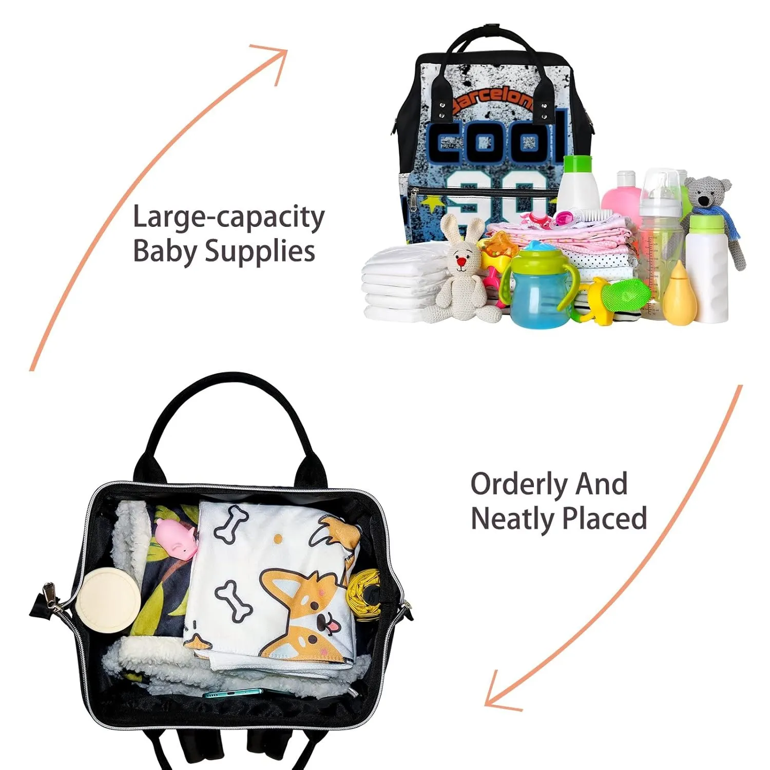 Diaper Bag Mummy Backpack Barcelona Cool Vibration Poster Multifunction Baby Nappy Bag Large Capacity Nursing Bags Waterproof Travel Backpack