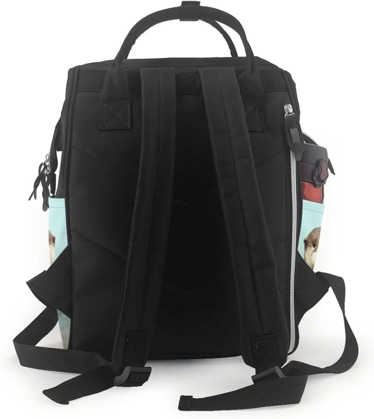 Diaper Bag Nappy Backpack Baby Bag Black and White Octopus and Ship Mummy Backpack Multifunction Changing Bags for Travel, Cute Otter, One Size
