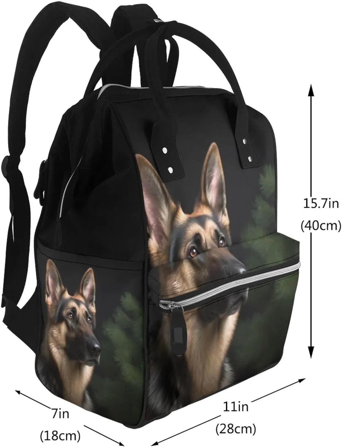 Diaper Bag Nappy Backpack Baby Bag Golden retriever Mummy Backpack Multifunction Changing Bags for Travel, German Shepherd, One Size