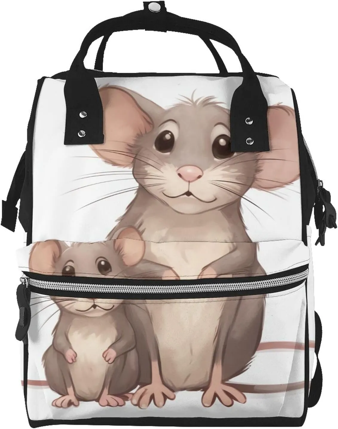 Diaper Bag Nappy Backpack Baby Bag Squirrel Animal Mummy Backpack Multifunction Changing Bags for Travel, Mother and Child Rats, One Size