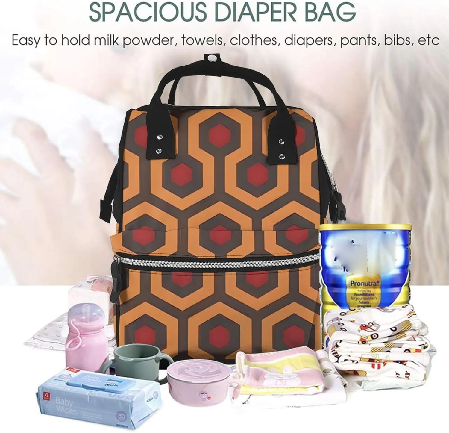 Diaper Bag Nappy Backpack Baby Bag Squirrel Animal Mummy Backpack Multifunction Changing Bags for Travel, Shining Overlook, One Size
