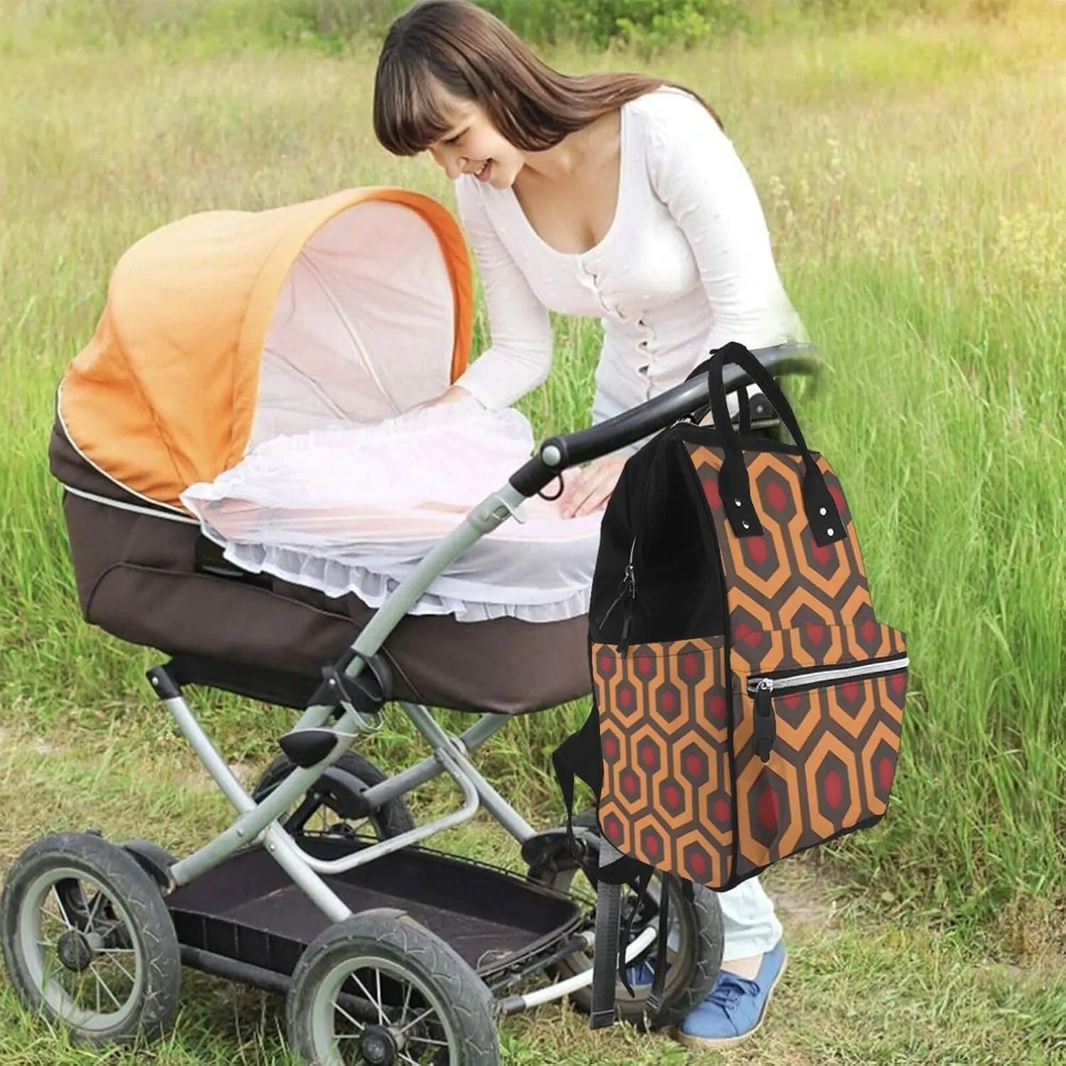 Diaper Bag Nappy Backpack Baby Bag Squirrel Animal Mummy Backpack Multifunction Changing Bags for Travel, Shining Overlook, One Size
