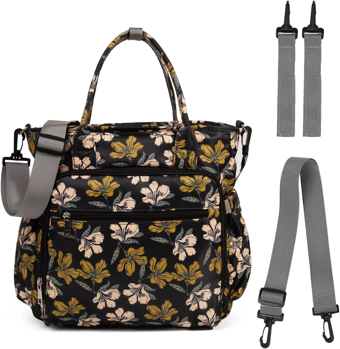 Diaper Bag Tote Baby Changing Bag Portable Waterproof and Large Capacity with Shoulder Strap Stroller Hooks