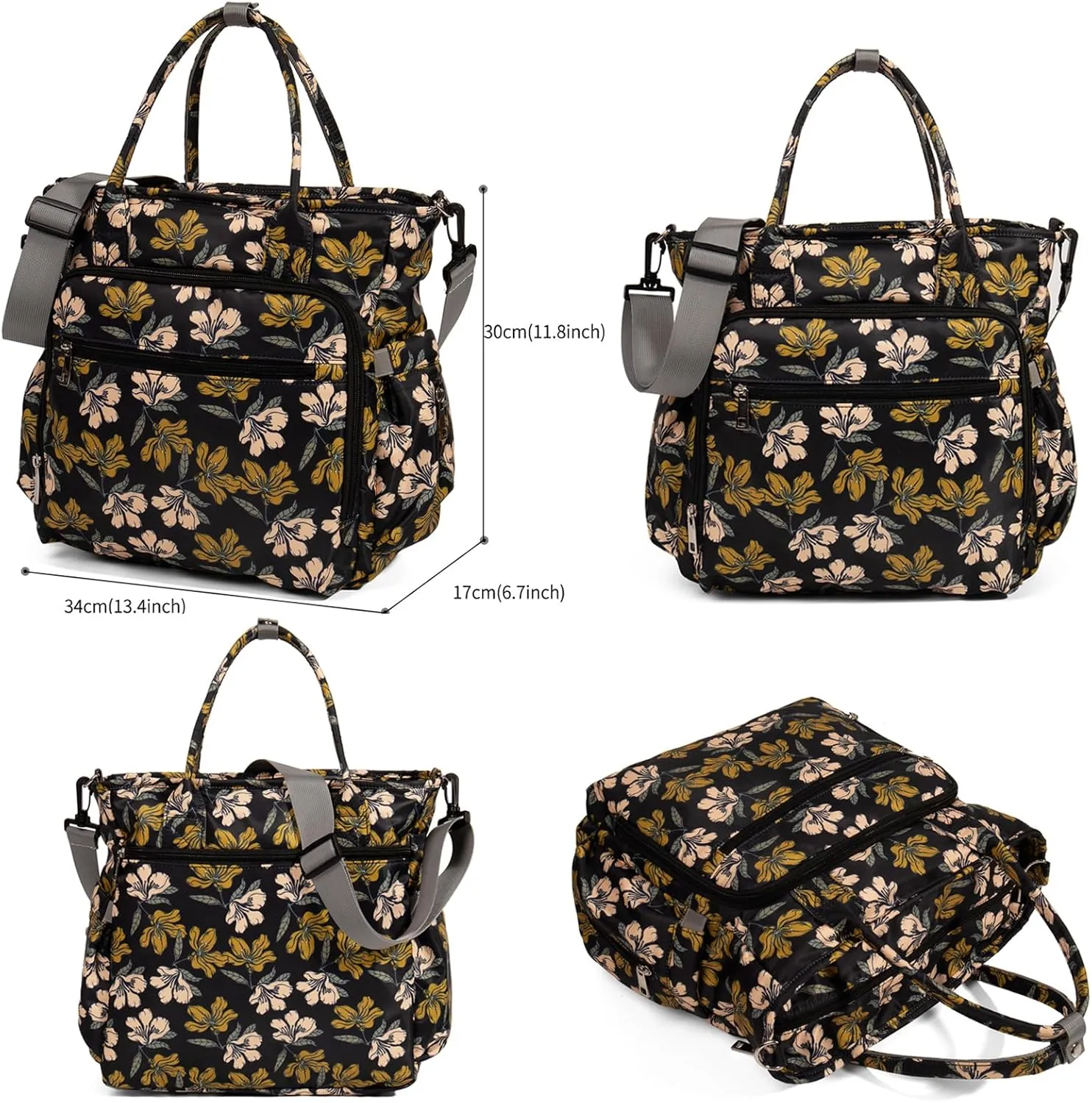 Diaper Bag Tote Baby Changing Bag Portable Waterproof and Large Capacity with Shoulder Strap Stroller Hooks