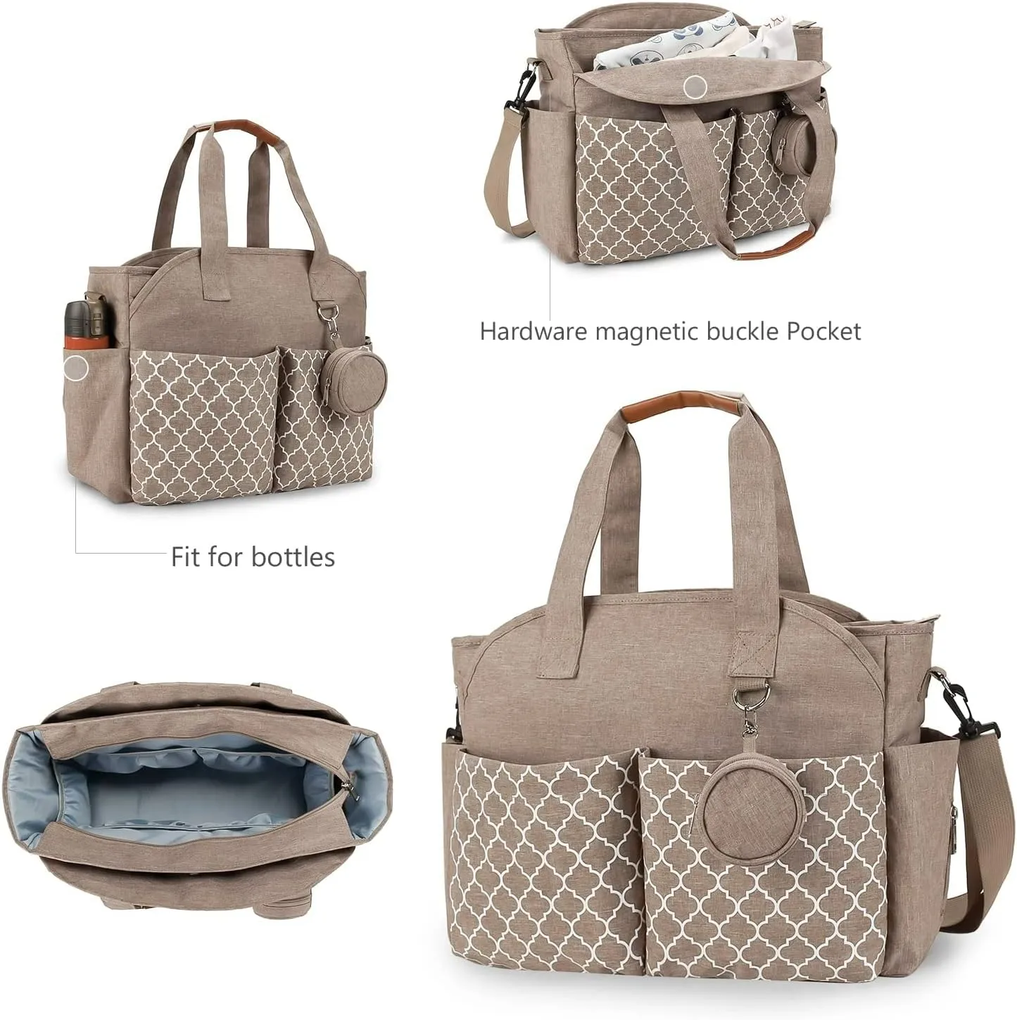 Diaper Bag Tote Large Baby Changing Bag for Mom with Changing Station