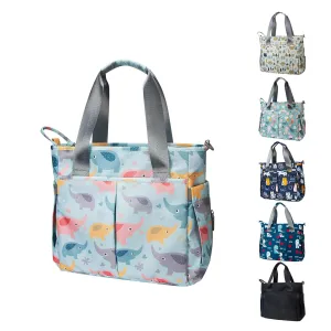 Diaper Bag Tote Satchel Waterproof Messenger Diaper Bags for Mom and Dad Multifunction Large Travel Tote Bags (Blue Elephant)