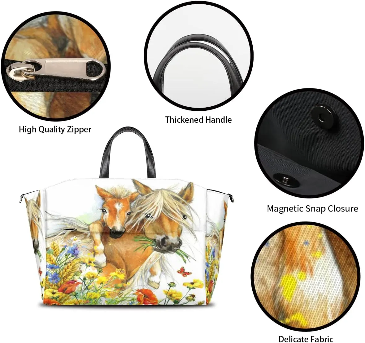 Diaper Bag Tote with Stroller Straps Large Travel Diaper Tote Bag Baby Bag Multifunction Nappy Bags for Mom and Dad