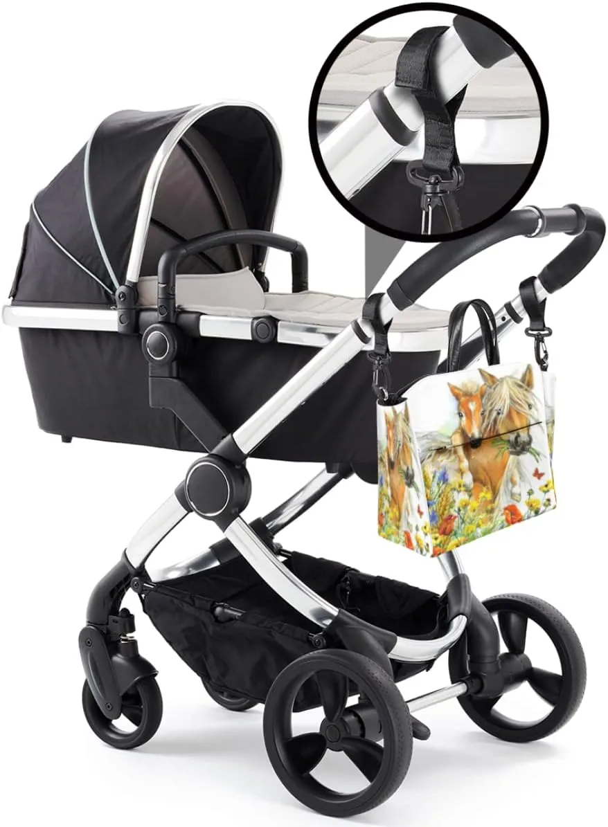 Diaper Bag Tote with Stroller Straps Large Travel Diaper Tote Bag Baby Bag Multifunction Nappy Bags for Mom and Dad