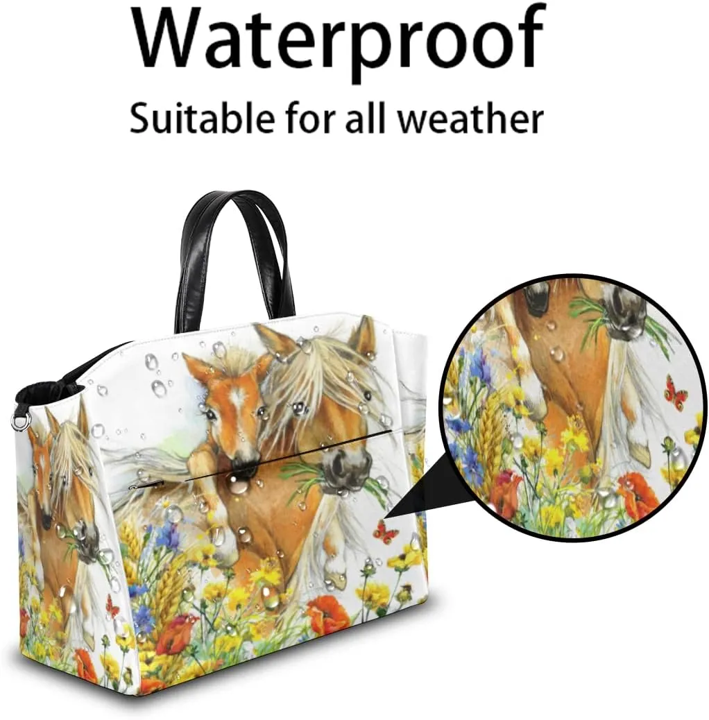 Diaper Bag Tote with Stroller Straps Large Travel Diaper Tote Bag Baby Bag Multifunction Nappy Bags for Mom and Dad