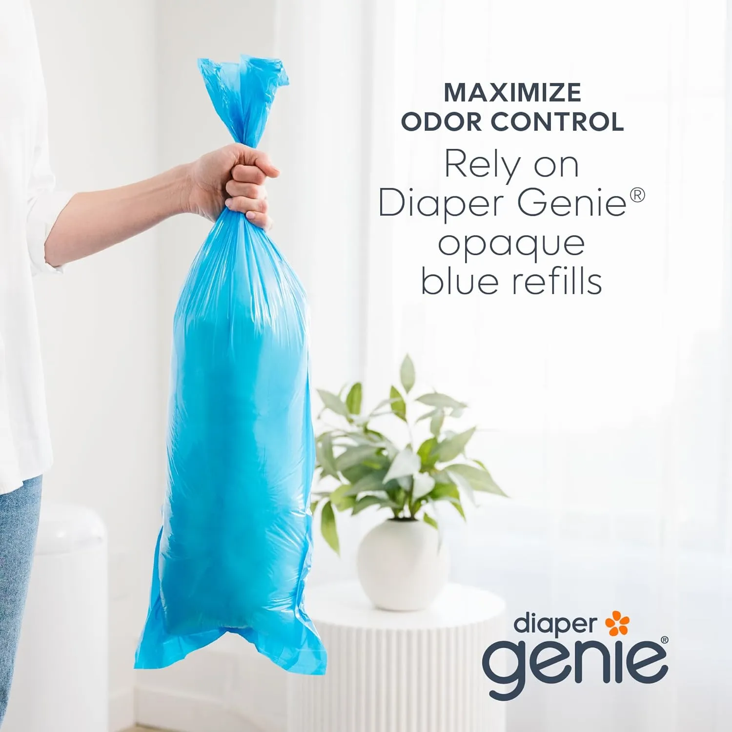 Diaper Genie Easy Roll Refill | 18 Bags Per Refill | Holds Up to 846 Newborn Diapers | Odor Control | Diaper Pail Refill Bags | Fits Diaper Genie Signature & Platinum Pails, Packaging may vary