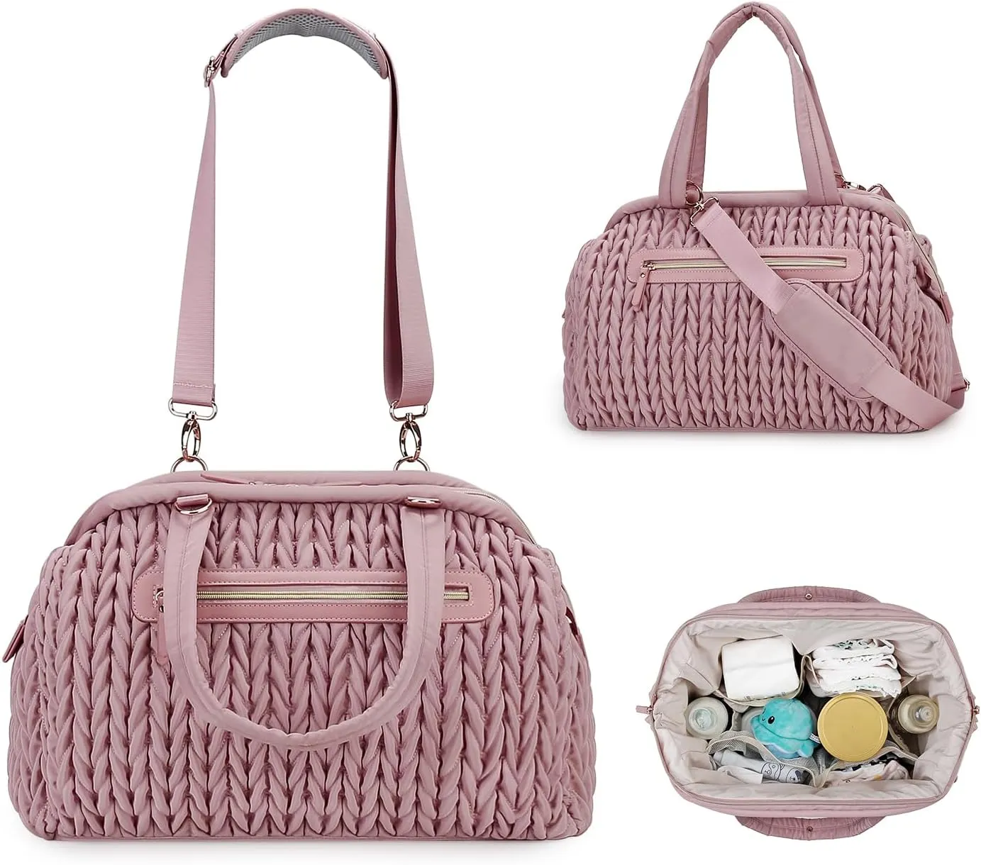 Diaper Quiltde Tote Large Mommy Maternity Bag Stroller Bag Upgrade Multi-Function with Adjustable Shoulder Strap