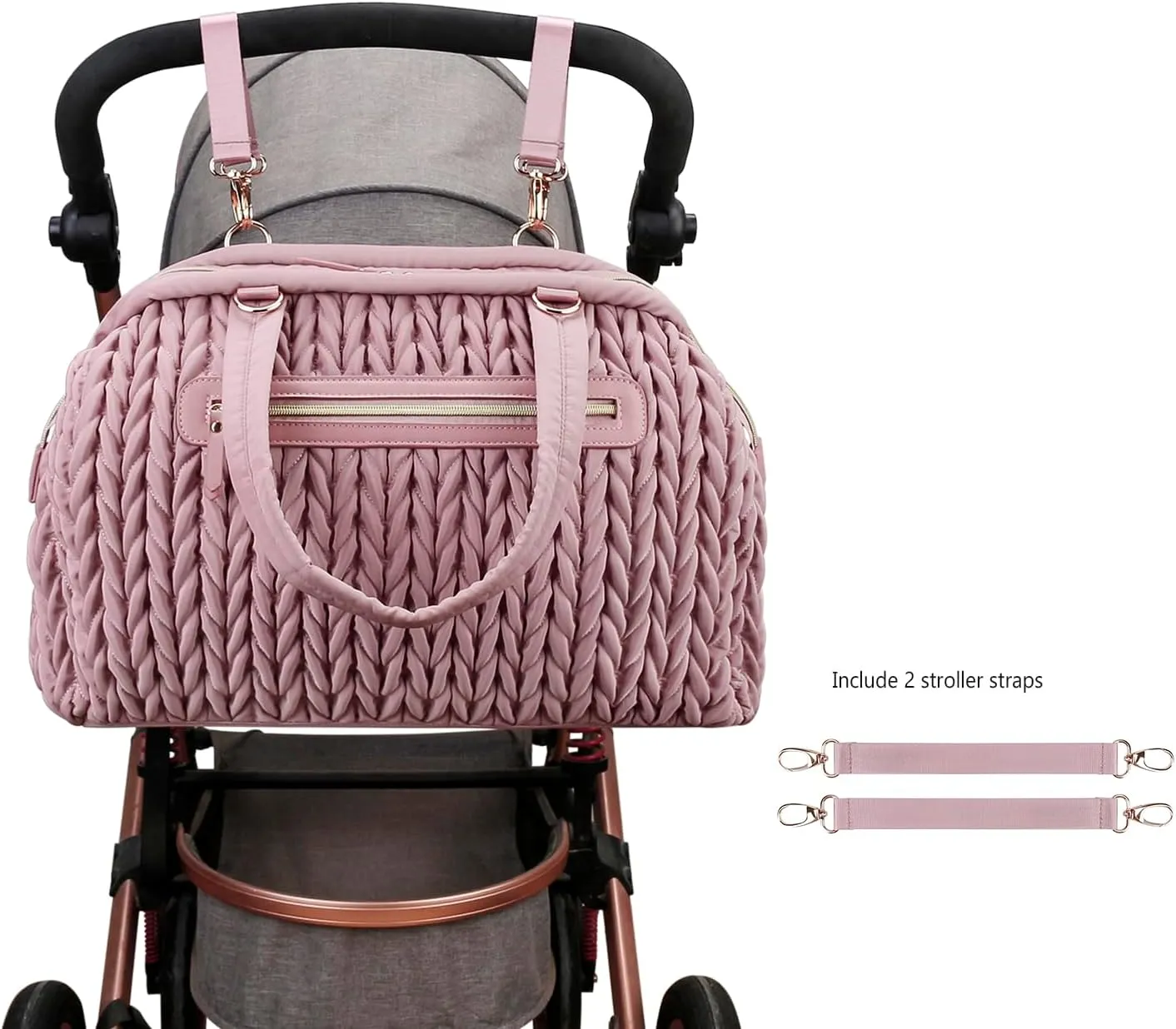Diaper Quiltde Tote Large Mommy Maternity Bag Stroller Bag Upgrade Multi-Function with Adjustable Shoulder Strap