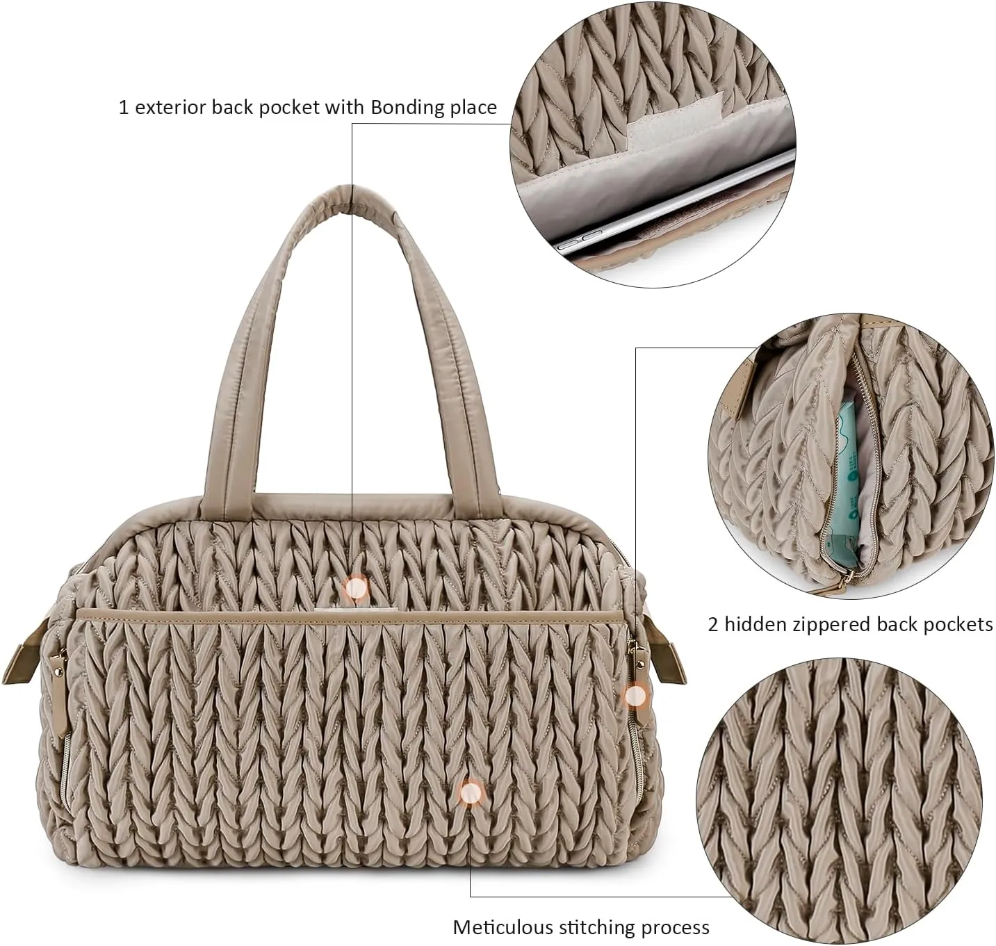 Diaper Quiltde Tote Large Mommy Maternity Bag Stroller Bag Upgrade Multi-Function with Adjustable Shoulder Strap