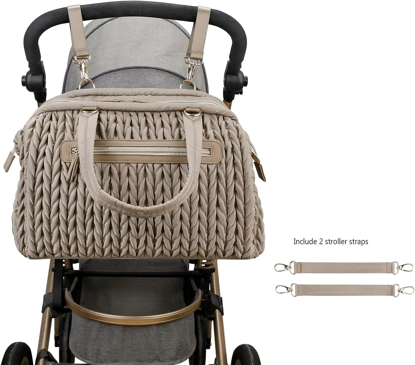 Diaper Quiltde Tote Large Mommy Maternity Bag Stroller Bag Upgrade Multi-Function with Adjustable Shoulder Strap