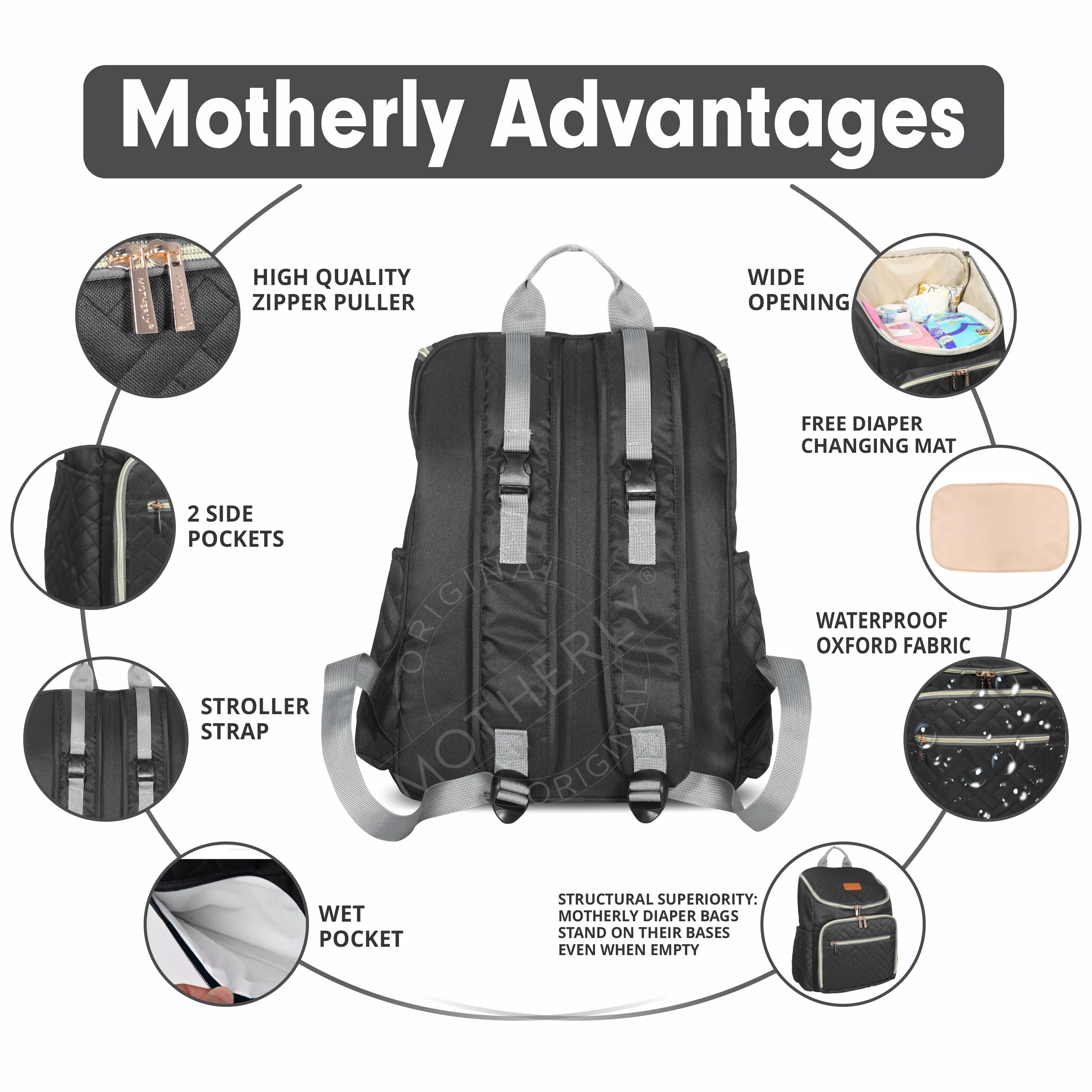 Diaper Quilted Diaper Bag for Mothers for Travel with Changing Mat - Spacious Diaper Bags for Mom | Baby Bag with Multi-Pocket Design | Maternity Bags for Mother and Baby