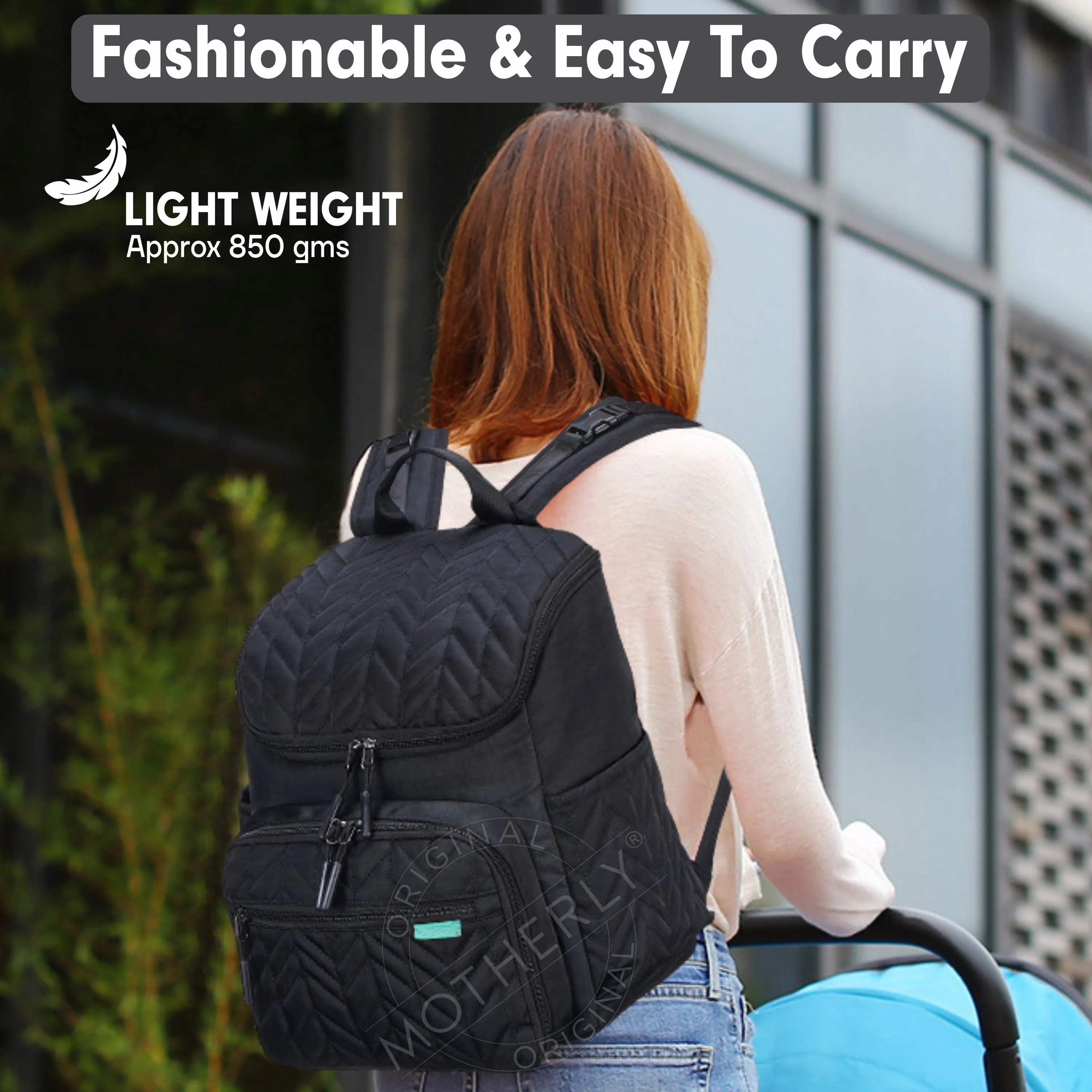Diaper Quilted Diaper Bag for Mothers for Travel with Changing Mat - Spacious Diaper Bags for Mom | Baby Bag with Multi-Pocket Design | Maternity Bags for Mother and Baby