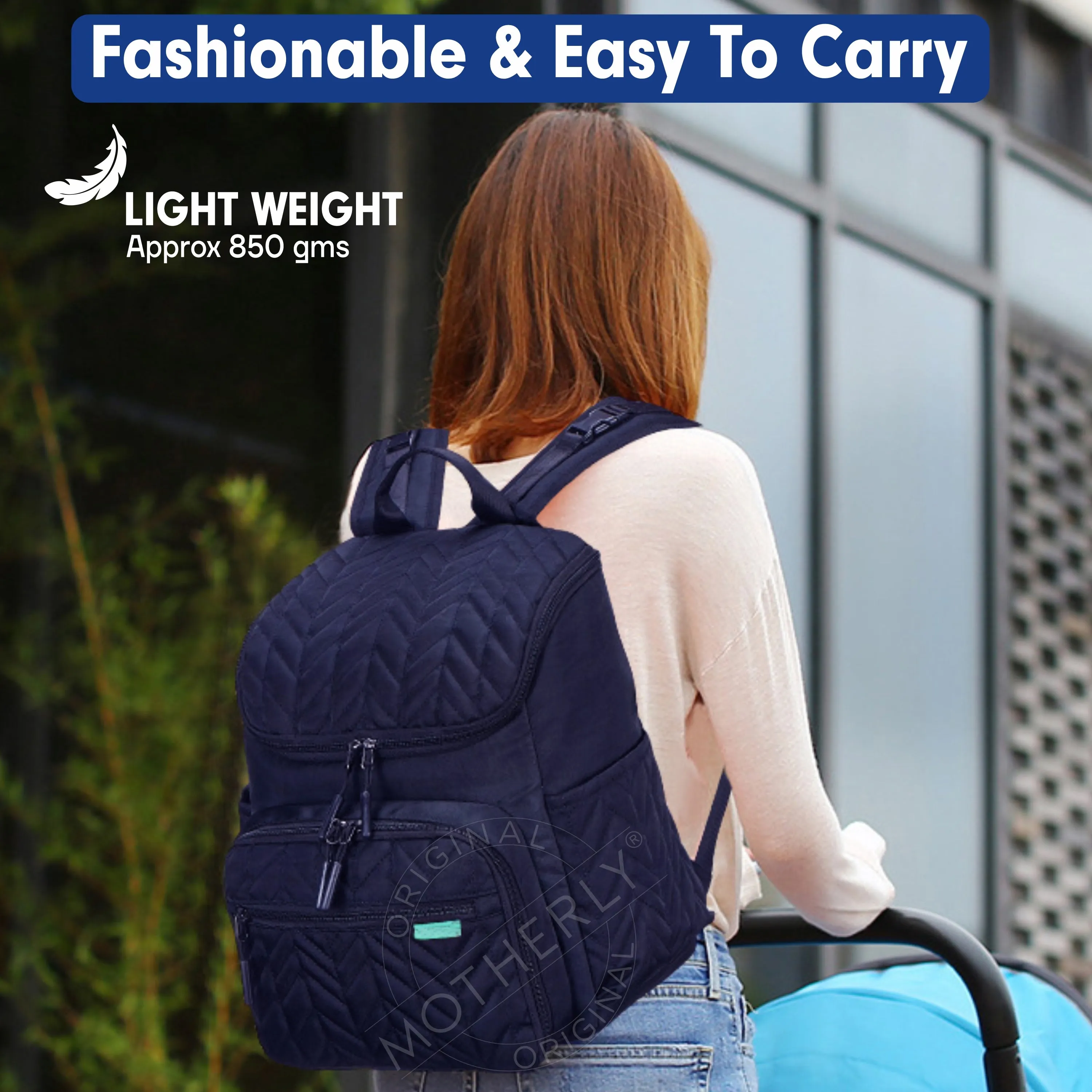 Diaper Quilted Diaper Bag for Mothers for Travel with Changing Mat - Spacious Diaper Bags for Mom | Baby Bag with Multi-Pocket Design | Maternity Bags for Mother and Baby