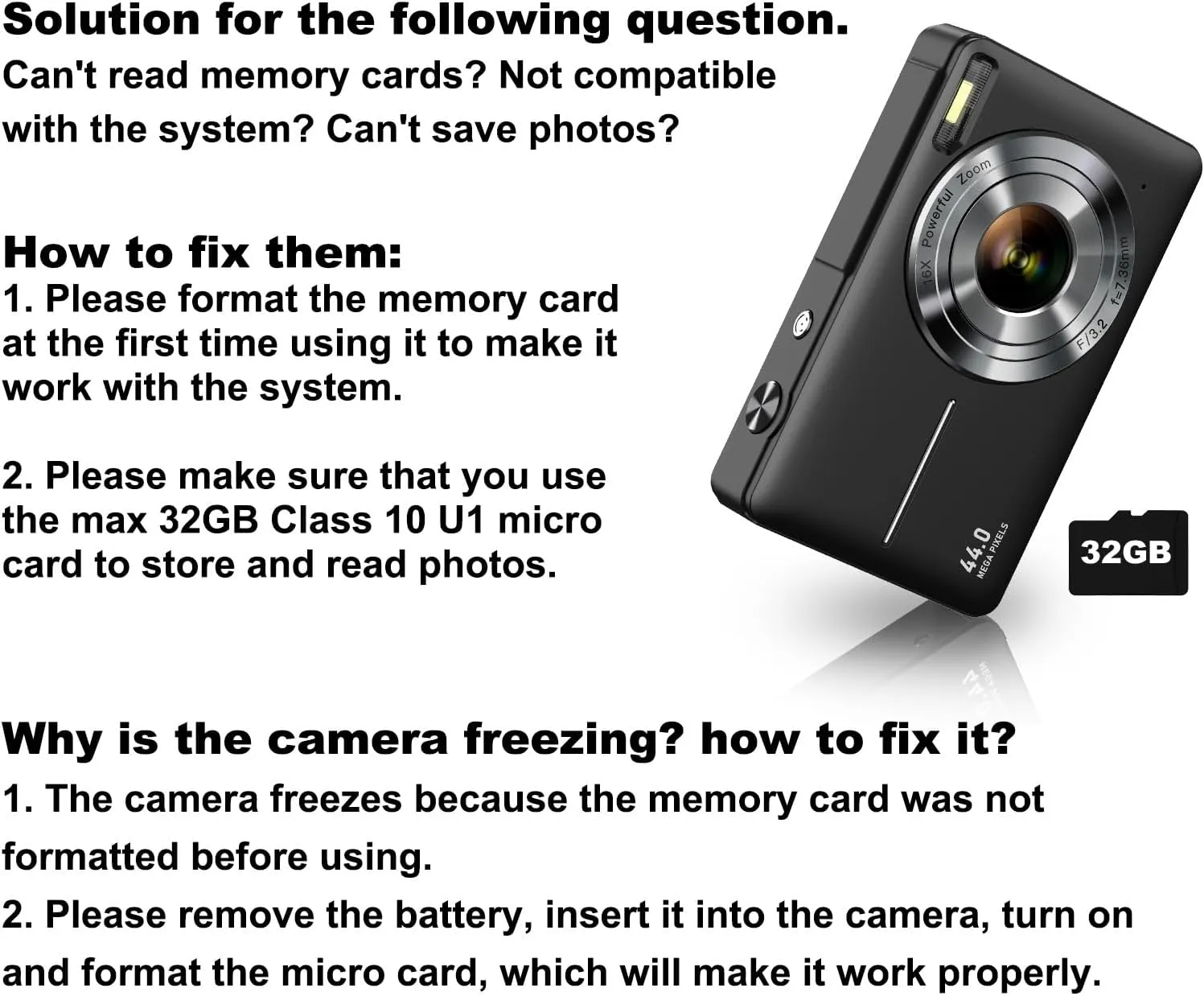 Digital Camera, Camkory FHD 1080P Kids Camera 44MP Point and Shoot Digital Cameras with 32GB SD Card, 16X Zoom, Two Batteries, Lanyard, Compact Small Camera for Kids Boys Girls
