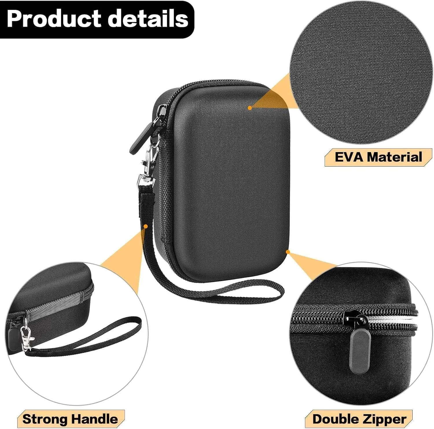 Digital Camera Case Compatible with TEBNGIHNM for Duluvulu for Oiadek for zheozeig for Zostuic for Toiauaha 4K Vlogging Camera. Storage Holder Bag for Canon PowerShot (Box Only) - Black Inner