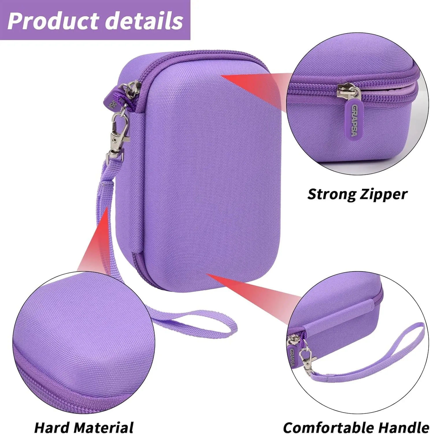 Digital Camera Case Compatible with TEBNGIHNM for Duluvulu for Oiadek for zheozeig for Zostuic for Toiauaha 4K Vlogging Camera. Storage Holder Bag for Canon PowerShot (Box Only)- Purple