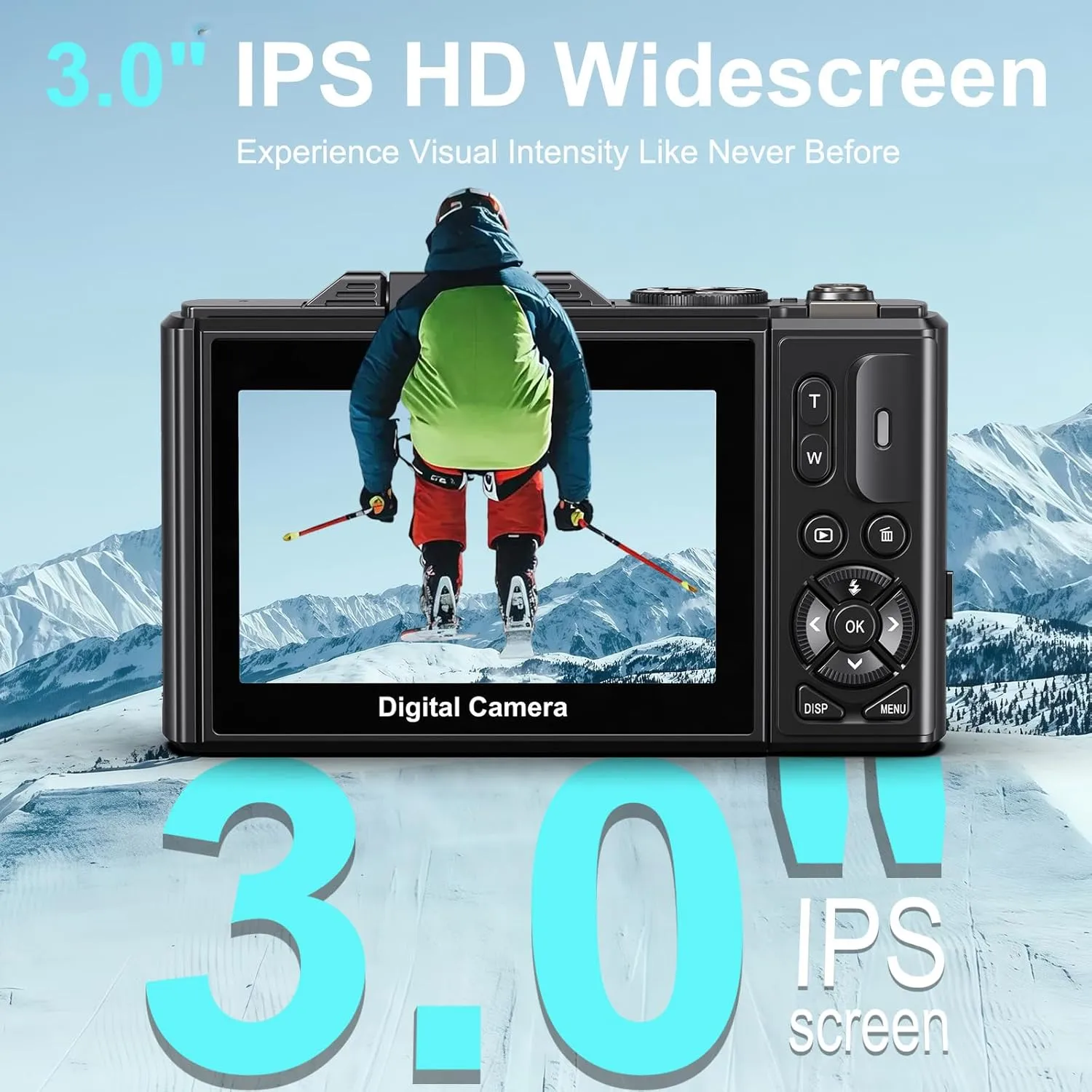 Digital Cameras for Photography 5K - 72MP Vlogging Camera for YouTube WiFi - UHD Autofocus Vlog Camera 3" 180° Flip Screen with 18X Zoom - Travel YouTube Camera Compact with 32GB SD Card, 2 Batteries