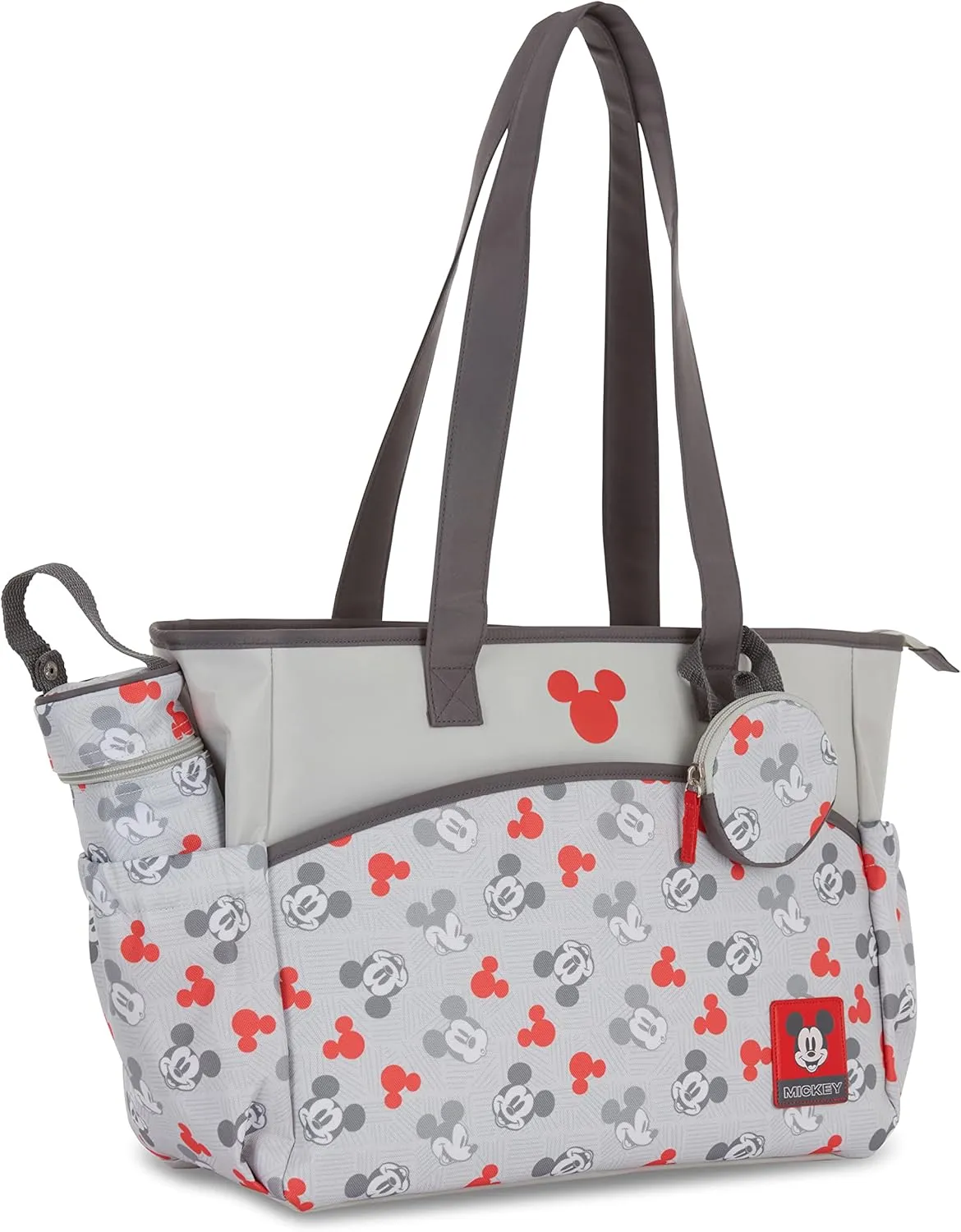 Disney Unisex Baby Tote Diaper Bag and Changing Pad, Minnie Mouse Bows Print, Large