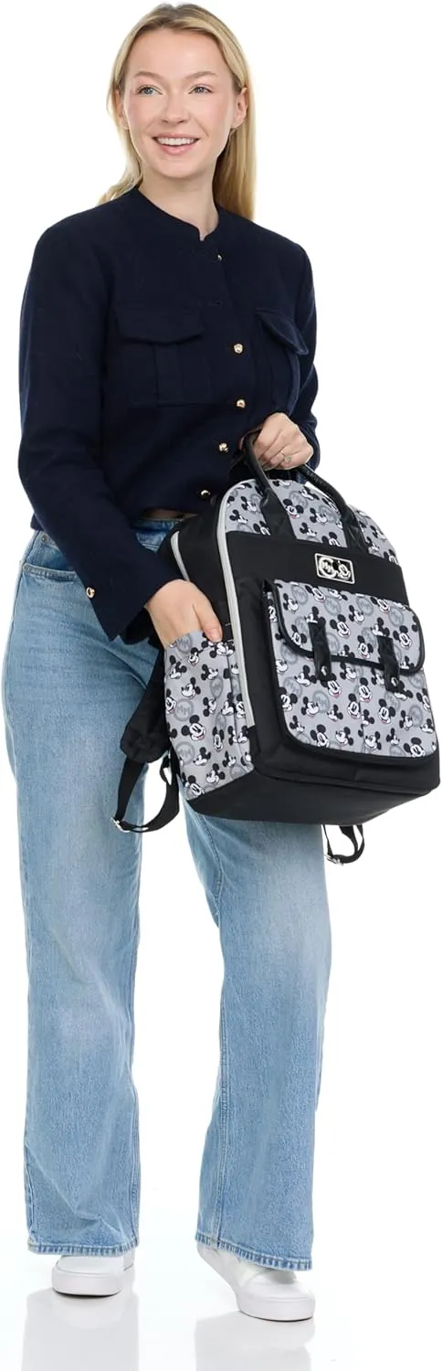 Disney Unisex Baby Travel Diaper Backpack| 16-Inches Height Multi-Functional Bag, Mickey Mouse Double Handle, Extra Large