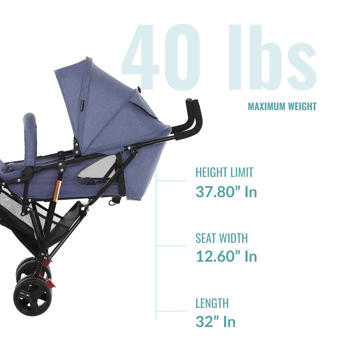 Dream On Me Vista Moonwalk Baby Stroller in Blue, Lightweight Infant Stroller with Compact Fold, Multi-Position Recline Umbrella Stroller with Canopy, Extra Large Storage and Cup Holder